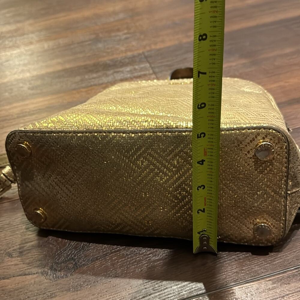 Michael Kors Pre Loved backpack in Gold metallic W/  wear mainly inside & straps - Picture 12 of 14